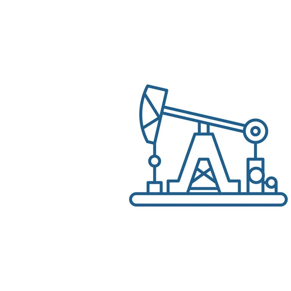 Concepto de icono de la industria petrolera. Industria petrolera símbolo vectorial plano, signo, esquema ilustración . — Vector de stock