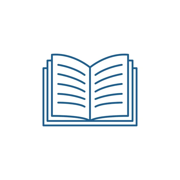 Abrir concepto de icono de línea de libro. Abrir libro plano vector símbolo, signo, esbozo ilustración . — Vector de stock