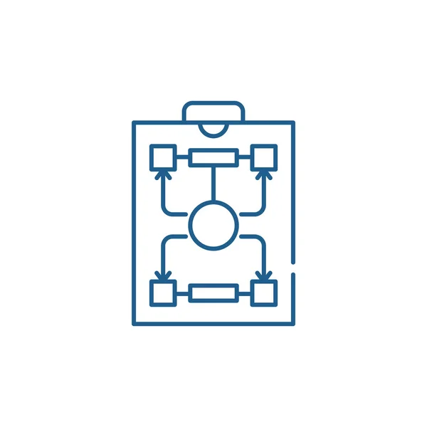 Organisatiestructuur lijn pictogram concept. Organisatiestructuur platte vector symbool, teken, overzicht illustratie. — Stockvector