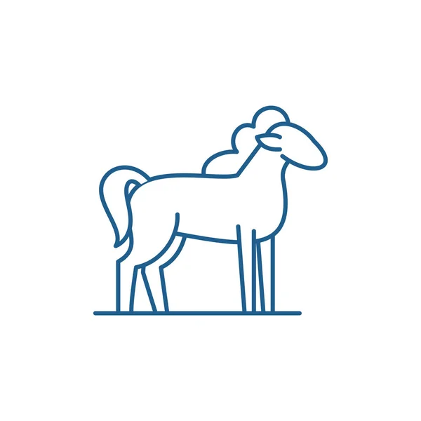 Concepto de icono de línea de pony. Pony símbolo de vector plano, signo, esbozo ilustración . — Archivo Imágenes Vectoriales
