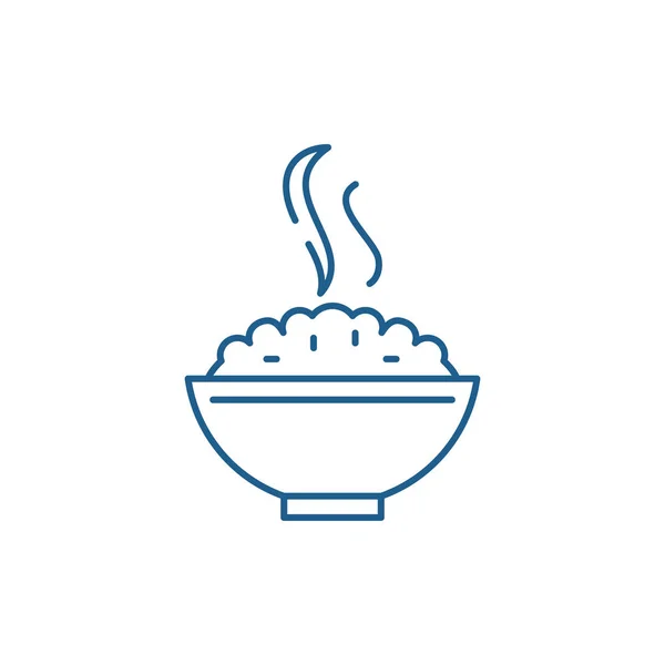 Concept d'icône de ligne de porridge. Porridge plat vecteur symbole, signe, illustration de contour . — Image vectorielle