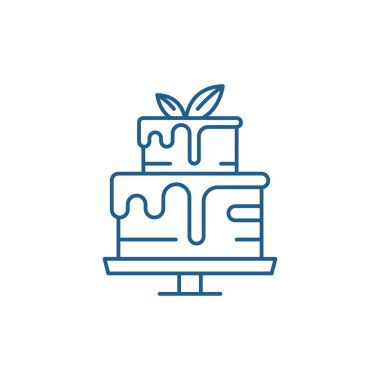 Puding satırı simgesi kavramı. Puding düz vektör simgesi, işaret, anahat illüstrasyon.