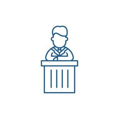 Rapor satırı simgesi kavramı. Rapor düz vektör simgesi, işaret, anahat illüstrasyon.