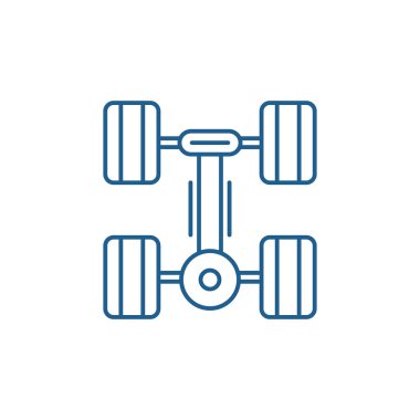 Çalışan dişli satırı simgesi kavramı. Çalışan dişli düz vektör simgesi, işaret, anahat illüstrasyon.