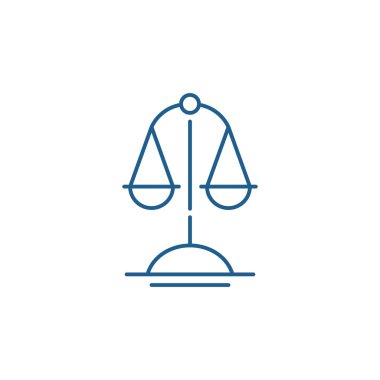 Gerçek satır simgesi kavramının ölçekler. Gerçek şu ki düz vektör simgesi, işaret, anahat illüstrasyon ölçekler.