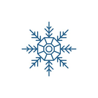 Kar tanesi dekorasyon hat simgesi kavramı. Kar tanesi dekorasyon düz vektör simgesi, işaret, anahat illüstrasyon.