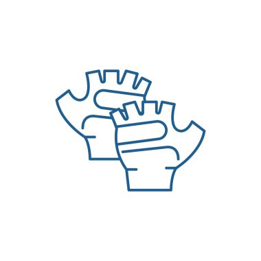 Spor eldiven satırı simgesi kavramı. Spor eldiven düz vektör simgesi, işaret, anahat illüstrasyon.