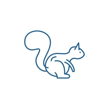 Sincap satırı simgesi kavramı. Sincap düz vektör simgesi, işaret, anahat illüstrasyon.