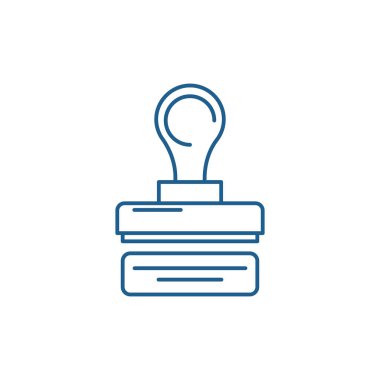 Şirket hattı simgesi kavramı damgası. Damga şirket düz vektör simgesi, işaret, anahat illüstrasyon.