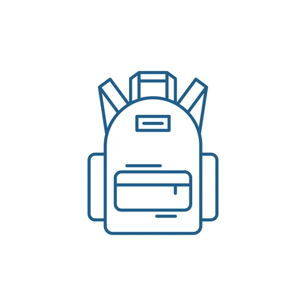 Concetto icona linea borsa scuola. Simbolo vettore piatto della borsa della scuola, segno, illustrazione del contorno . — Vettoriale Stock