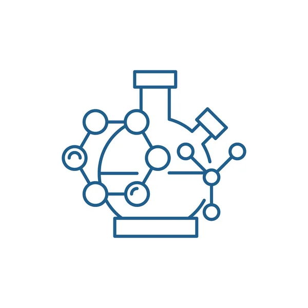 Tudományos kutatás ikon koncepciójában. Tudományos kutatás lapos vektor szimbólum, jel, szerkezeti ábra. — Stock Vector