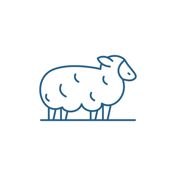 Conceito de ícone de linha de carneiro. Símbolo vetorial plano de ovelha, sinal, ilustração esboço . —  Vetores de Stock