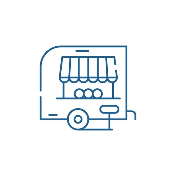 Icono de línea de recogida de tienda concepto. Tienda pickup vector plano símbolo, signo, esbozo ilustración . — Vector de stock