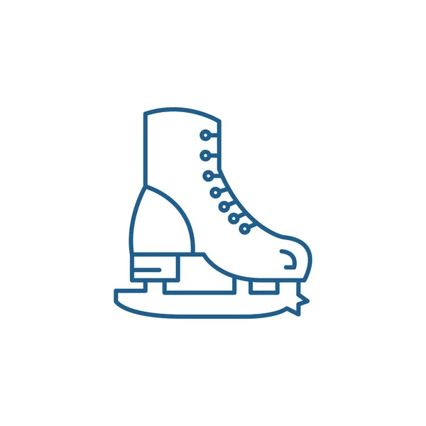 溜冰鞋线图标概念。溜冰鞋平向量标志, 标志, 概述例证. — 图库矢量图片