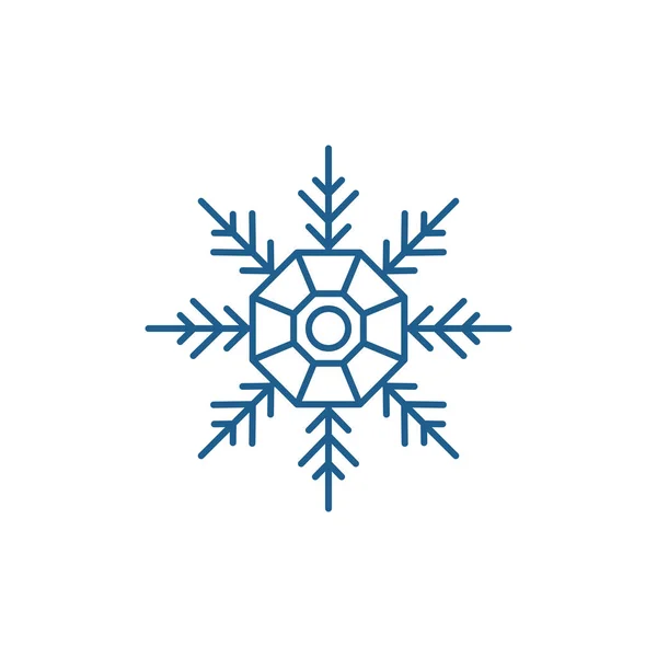 Icono de línea de decoración de copo de nieve concepto. Copo de nieve decoración vector plano símbolo, signo, esquema ilustración . — Vector de stock