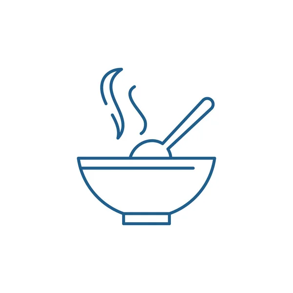 Conceito de ícone de linha de sopa. Sopa símbolo vetorial plana, sinal, ilustração esboço . —  Vetores de Stock