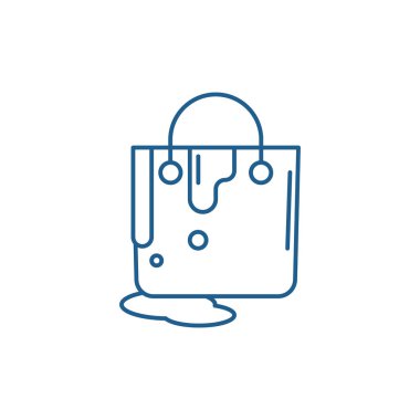 Boya satırı simgesi kavramı kutu. Teneke boya düz vektör simgesi, işaret, anahat illüstrasyon.