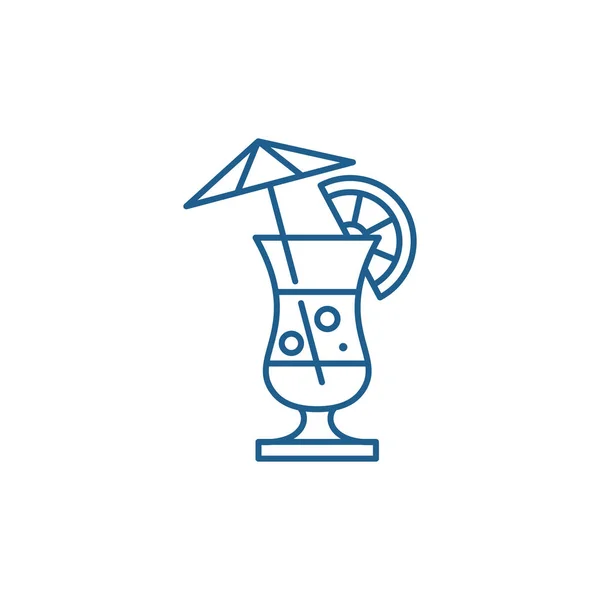 Sommer-Cocktail-Linie Icon-Konzept. Sommer-Cocktail flache Vektor-Symbol, Zeichen, Umriss Illustration. — Stockvektor