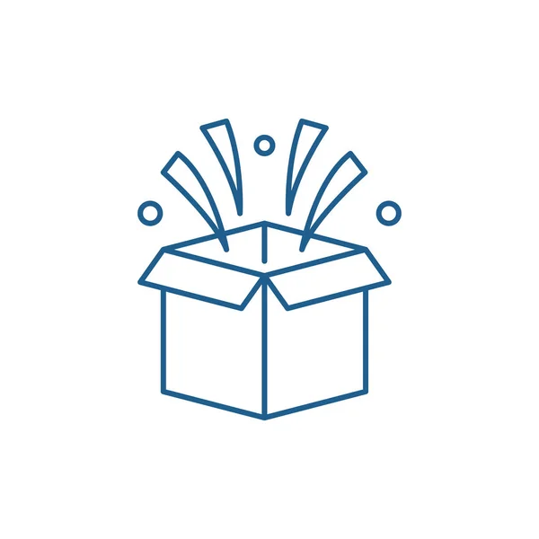 Surprise in box line icon concept. Surprise in box flat  vector symbol, sign, outline illustration.