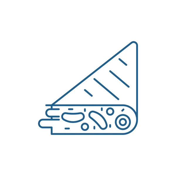 Tortilla lijn pictogram concept. Tortilla flat vector symbool, teken, overzicht illustratie. — Stockvector
