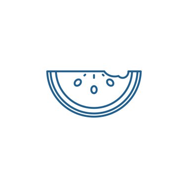 Karpuz satırı simgesi kavramı. Karpuz düz vektör simgesi, işaret, anahat illüstrasyon.