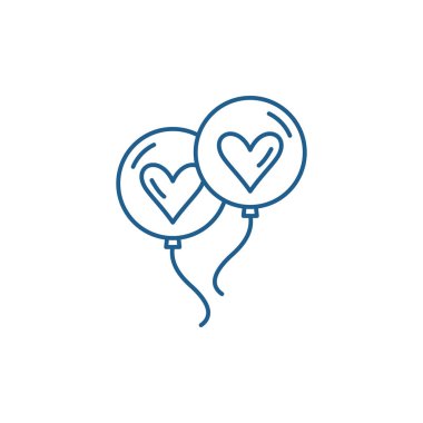 Düğün topları satırı simgesi kavramı. Düğün topları düz vektör simgesi, işaret, anahat illüstrasyon.