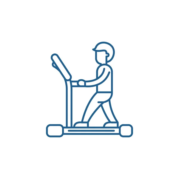 Treadmill line icon concept. Treadmill flat  vector symbol, sign, outline illustration. — Stock Vector