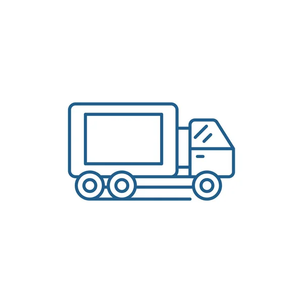 LKW-Linienkonzept. LKW Flachvektorsymbol, Schild, Umrissillustration. — Stockvektor