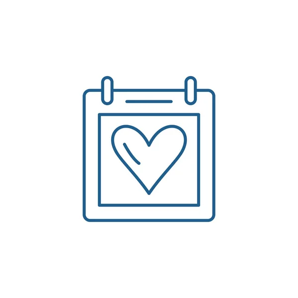 Valentines Day Line Icon Konzept. Valentinstag flache Vektor-Symbol, Zeichen, Umriss Illustration. — Stockvektor