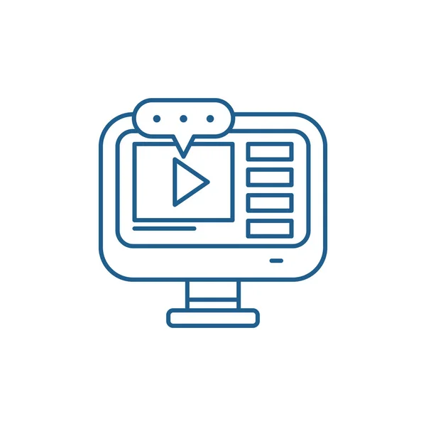 Video lessons line icon concept. Video lessons flat  vector symbol, sign, outline illustration.