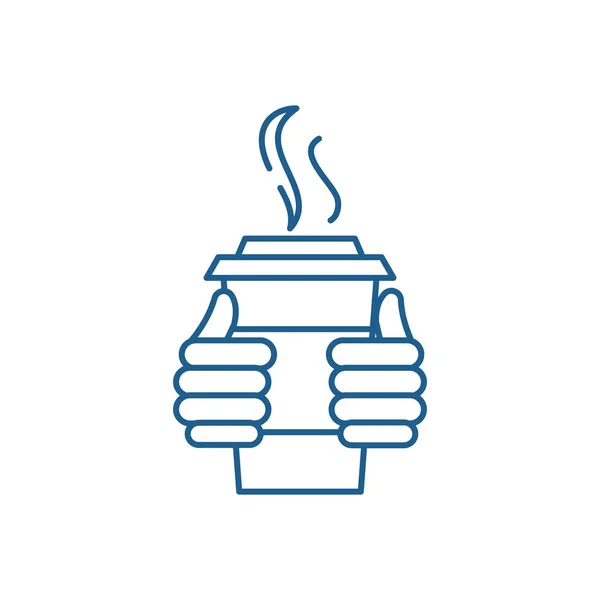 Concepto de icono de línea de bebida caliente. Bebida caliente símbolo de vector plano, signo, esbozo ilustración . — Archivo Imágenes Vectoriales
