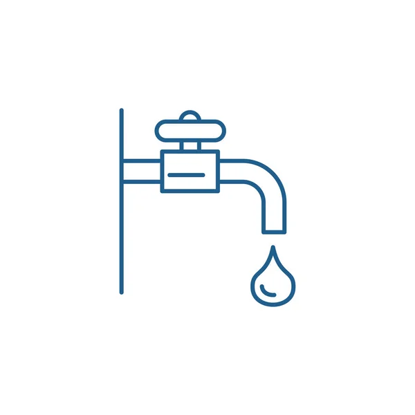 Water kraan lijn pictogram concept. Water kraan platte vector symbool, teken, overzicht illustratie. — Stockvector