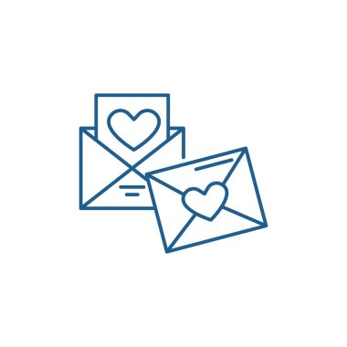 Düğün davetiyesi satırı simgesi kavramı. Düğün davetiyesi düz vektör simgesi, işaret, anahat illüstrasyon.