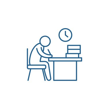 Çalışma günü çizgi simgesini kavramı. Çalışma günü düz vektör simgesi, işareti, anahat illüstrasyon.