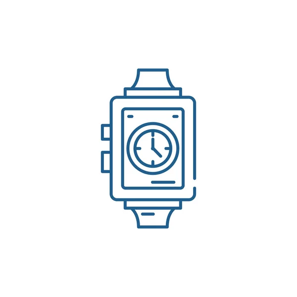 Pols horloge lijn pictogram concept. Pols horloge platte vector symbool, teken, overzicht illustratie. — Stockvector