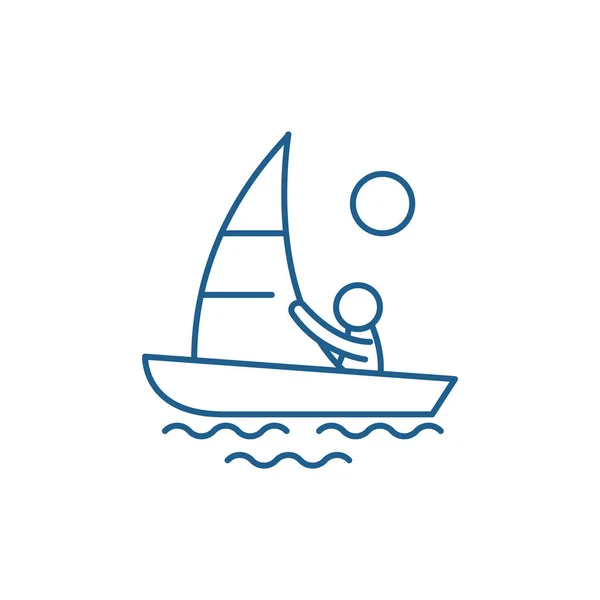 Yachting line icon concept. Yachting flat  vector symbol, sign, outline illustration. — Stock Vector