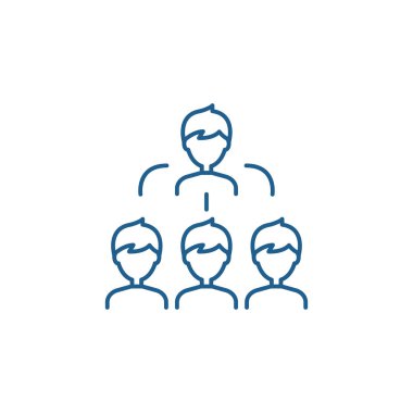 İş takım satırı simgesi kavramı. İş takım düz vektör simgesi, işaret, anahat illüstrasyon.