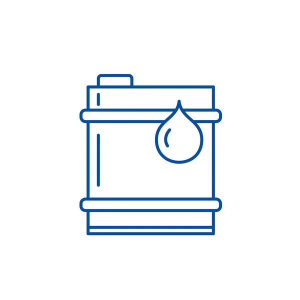 Barril de conceito de ícone de linha de óleo. Barril de óleo símbolo vetor plana, sinal, ilustração esboço . — Vetor de Stock
