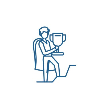 Liderler çizgi simgesini kavramı Ödülü. Liderleri Ödülü düz vektör simgesi, işaret, anahat illüstrasyon.