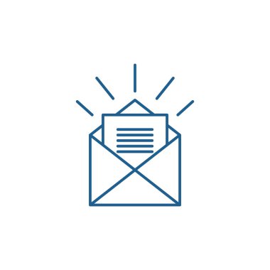 Simge kavramı satır için mektup. Vektör simgesi, düz için mektup işareti, anahat illüstrasyon.