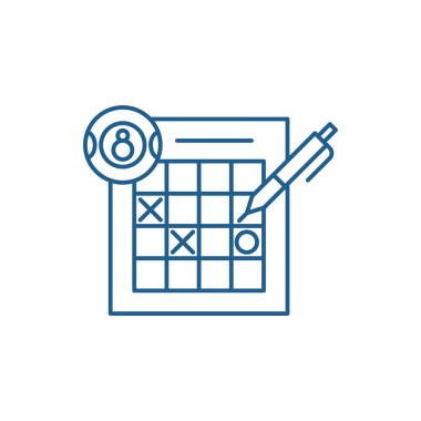 Piyango satırı simgesi kavramı. Piyango düz vektör simgesi, işaret, anahat illüstrasyon.