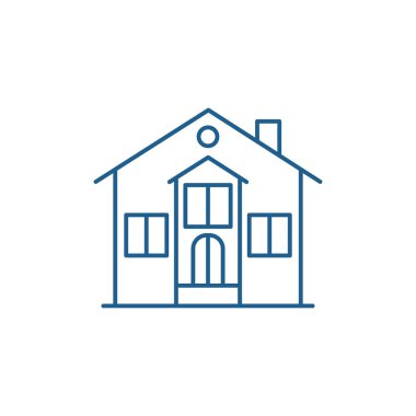 Özel house satırı simgesi kavramı. Özel house düz vektör simgesi, işaret, anahat illüstrasyon.