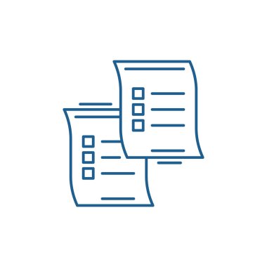 Soru formları satırı simgesi kavramı. Soru formları düz vektör simgesi, işaret, anahat illüstrasyon.