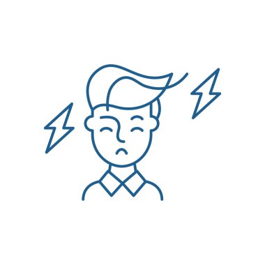 Yansıma satırı simgesi kavramı. Yansıma düz vektör simgesi, işaret, anahat illüstrasyon.