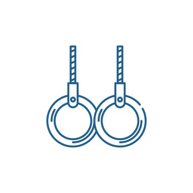 Jimnastik satırı simgesi kavramı çalar. Yüzük için jimnastik düz vektör simgesi, işaret, resim anahat.