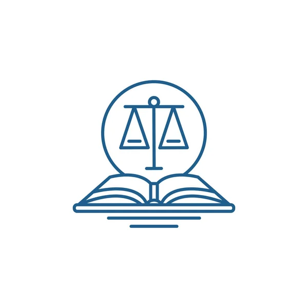 Legal Code Line Icon Konzept. Rechtscode flaches Vektorsymbol, Zeichen, Umrissillustration. — Stockvektor