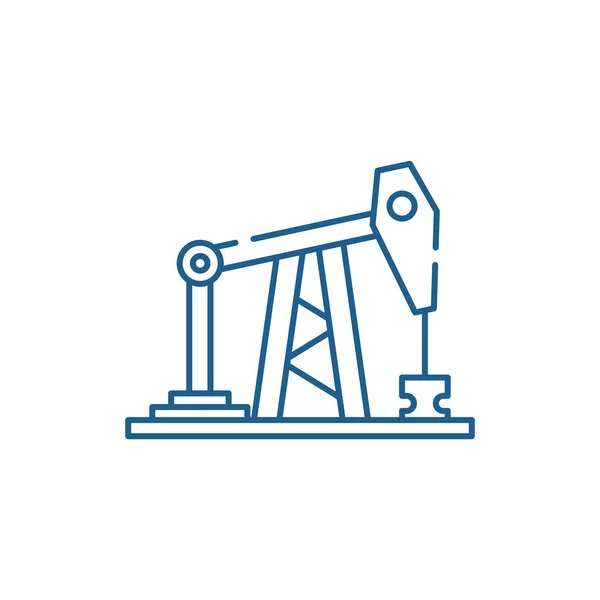 Concepto de icono de línea de plataforma petrolera. Plataforma de aceite símbolo vector plano, signo, esbozo ilustración . — Vector de stock