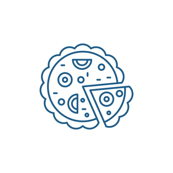 Pizza rad ikon konceptet. Pizza platt vektor symbol, underteckna, disposition illustration. — Stock vektor