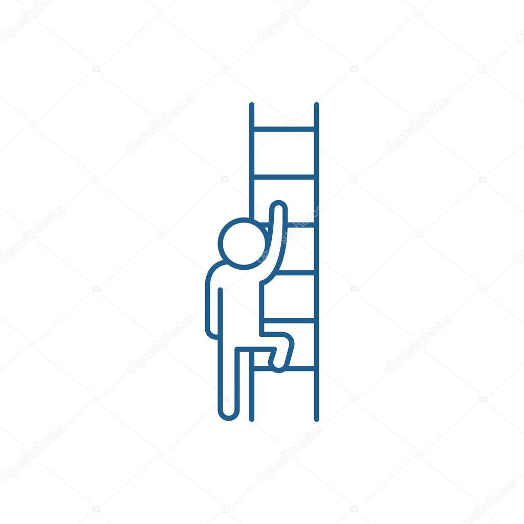 Ladder of opportunity line icon concept. Ladder of opportunity flat  vector symbol, sign, outline illustration.
