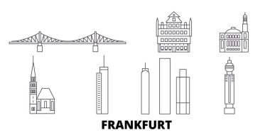 Germany, Frankfurt line travel skyline set. Germany, Frankfurt outline city vector illustration, symbol, travel sights, landmarks. clipart